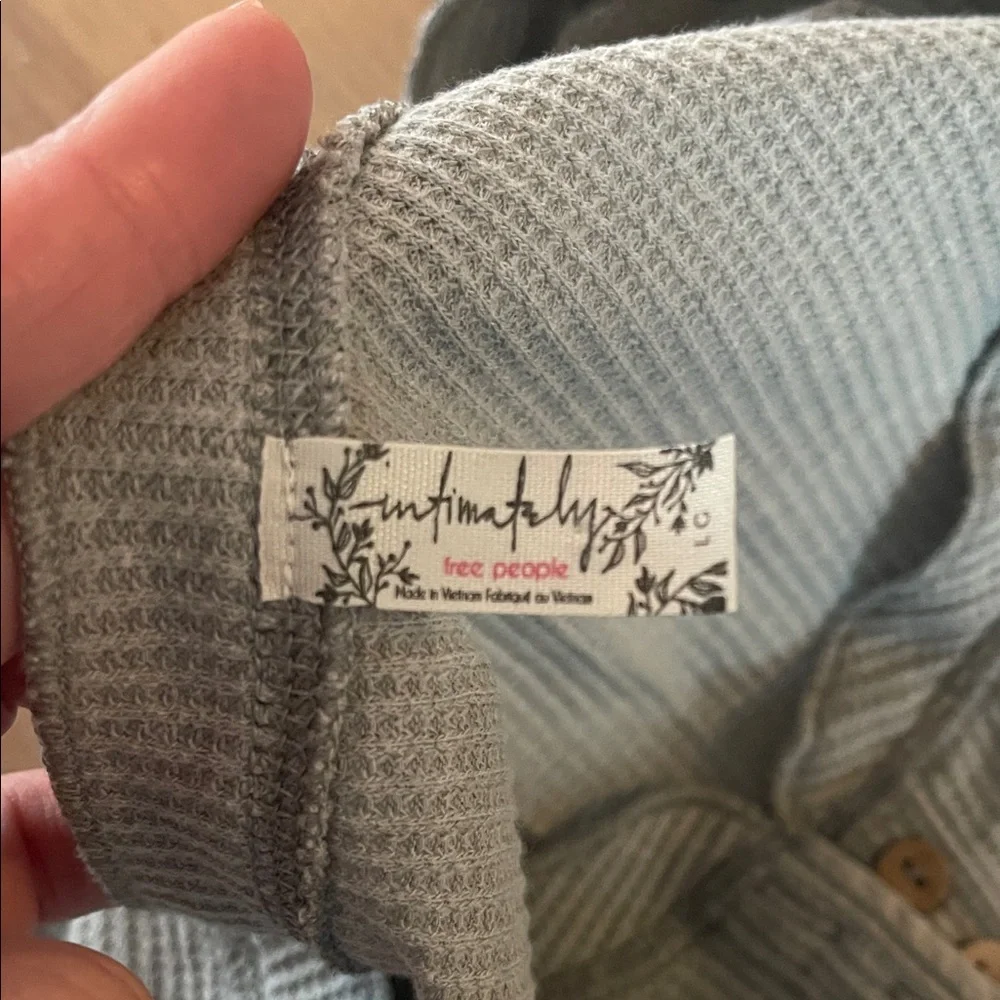 Free People Long Sleeve Henley Waffle Bodysuit - Picture 2 of 2